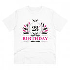 Generic Men's PC Cotton 28th Birthday Printed T Shirt (Color: White, Thread Count: 180GSM)