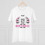 Generic Men's PC Cotton 21st Birthday Printed T Shirt (Color: White, Thread Count: 180GSM)