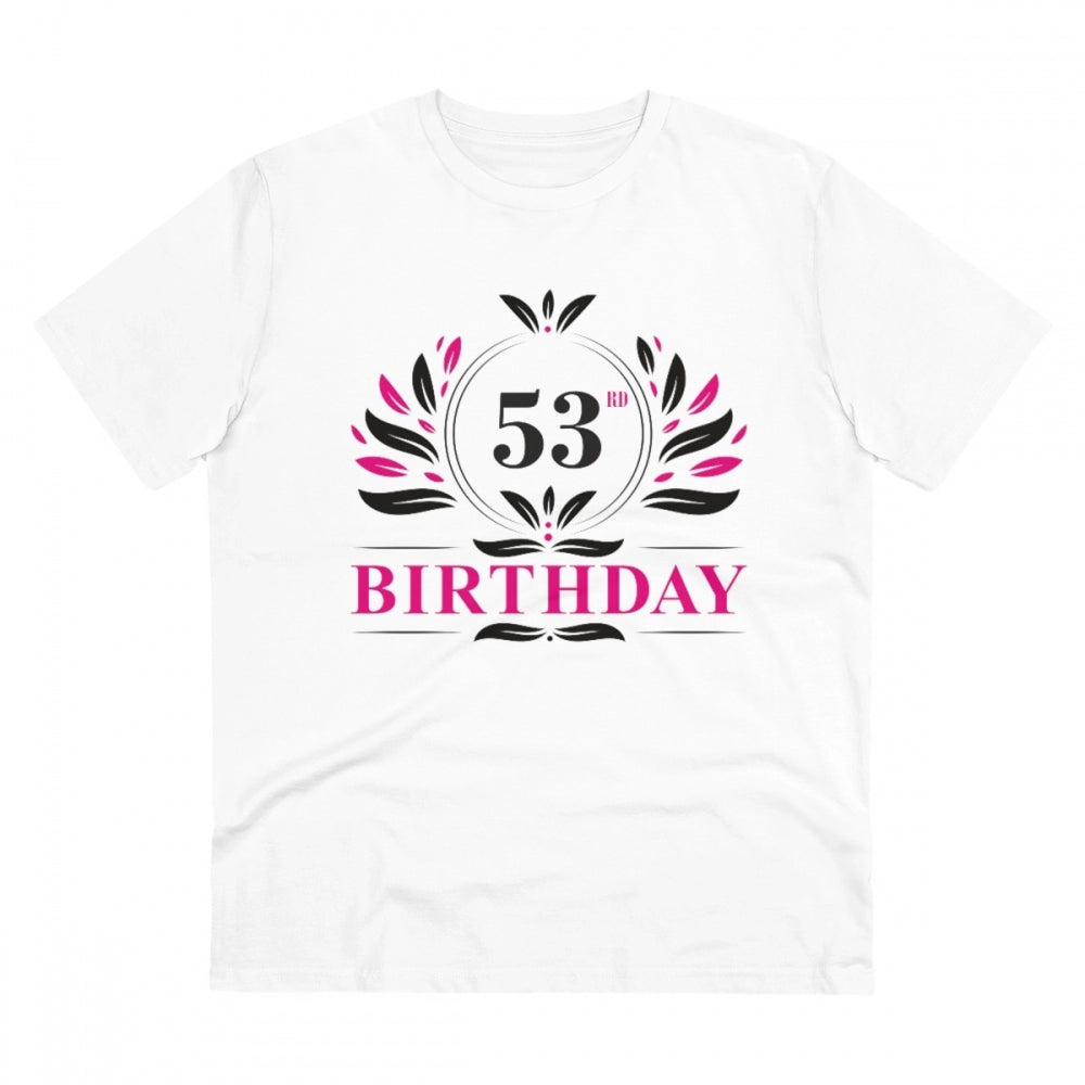 Generic Men's PC Cotton 53rd Birthday Printed T Shirt (Color: White, Thread Count: 180GSM) Main image