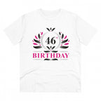 Generic Men's PC Cotton 46th Birthday Printed T Shirt (Color: White, Thread Count: 180GSM)