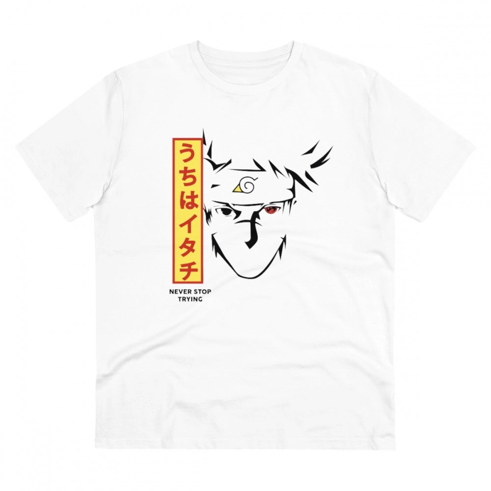 Generic Men's PC Cotton Kunffo Printed T Shirt (Color: White, Thread Count: 180GSM) Main image