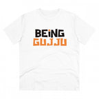 Generic Men's PC Cotton Being Gujju Printed T Shirt (Color: White, Thread Count: 180GSM)