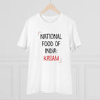 Generic Men's PC Cotton India Kasam Printed T Shirt (Color: White, Thread Count: 180GSM)