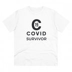 Generic Men's PC Cotton Covid 19 Survivor Printed T Shirt (Color: White, Thread Count: 180GSM)