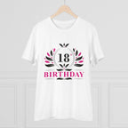 Generic Men's PC Cotton 18th Birthday Printed T Shirt (Color: White, Thread Count: 180GSM)