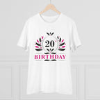 Generic Men's PC Cotton 20th Birthday Printed T Shirt (Color: White, Thread Count: 180GSM)