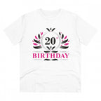 Generic Men's PC Cotton 20th Birthday Printed T Shirt (Color: White, Thread Count: 180GSM)