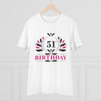 Generic Men's PC Cotton 51st Birthday Printed T Shirt (Color: White, Thread Count: 180GSM)