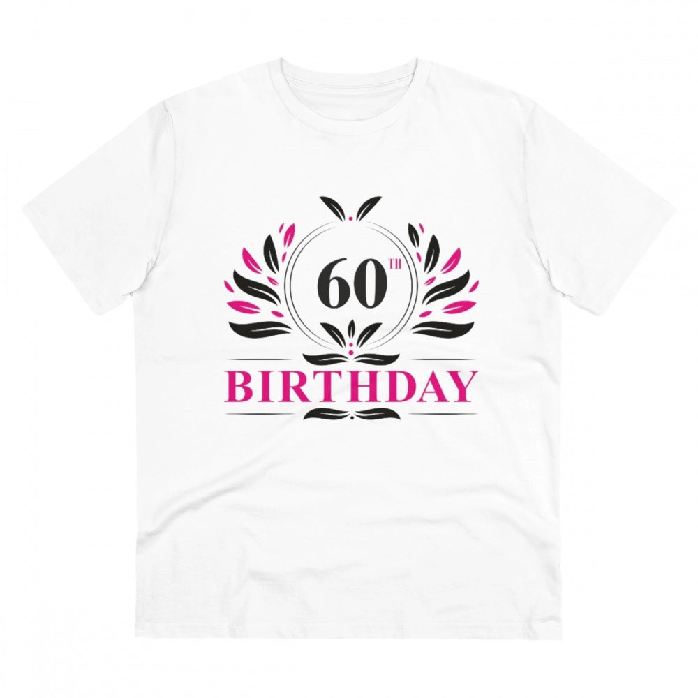 Generic Men's PC Cotton 60th Birthday Printed T Shirt (Color: White, Thread Count: 180GSM) Main image