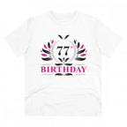 Generic Men's PC Cotton 77th Birthday Printed T Shirt (Color: White, Thread Count: 180GSM)