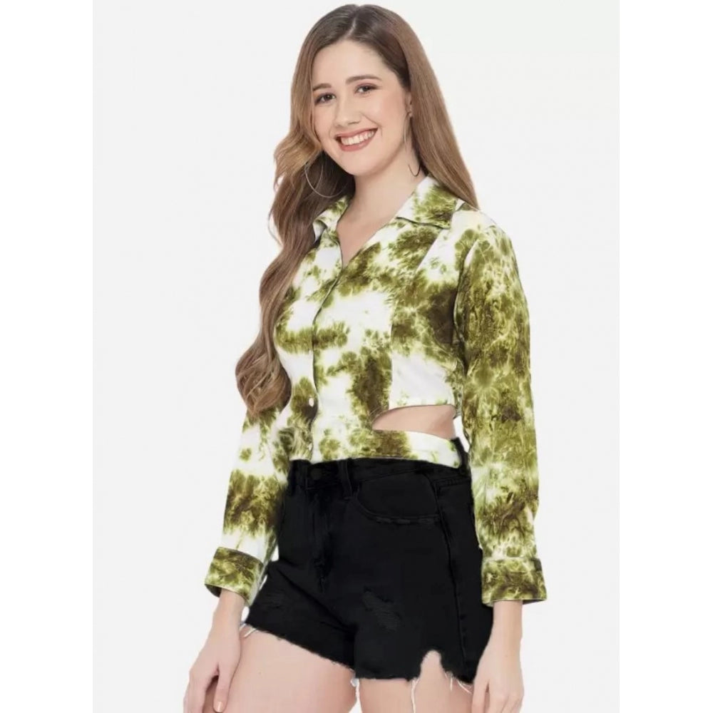 Generic Women's Casual Printed Green Top (Color:Green, Material:Rayon) Secondary image