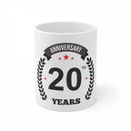 Generic Ceramic 20th Anniversary Printed Coffee Mug (Color: White, Capacity:330ml)