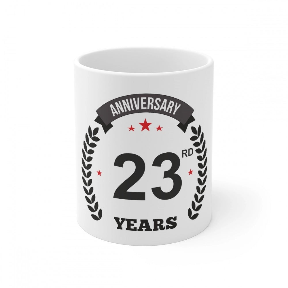 Generic Ceramic 23rd Anniversary Printed Coffee Mug (Color: White, Capacity:330ml) Main image