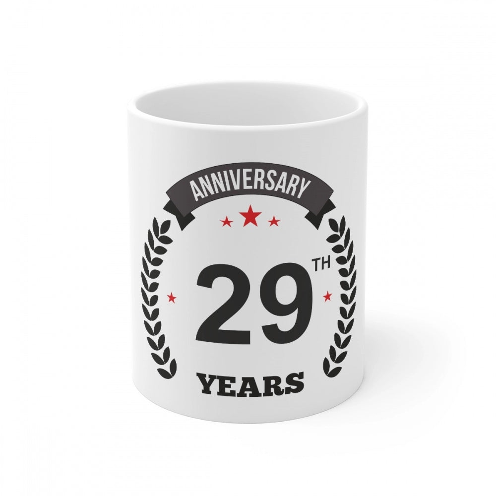 Generic Ceramic 29th Anniversary Printed Coffee Mug (Color: White, Capacity:330ml) Main image