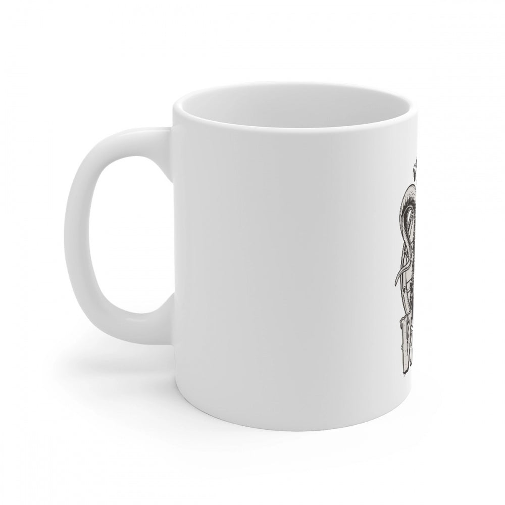 Generic Ceramic Gorila Desing Printed Coffee Mug (Color: White, Capacity:330ml) Secondary image