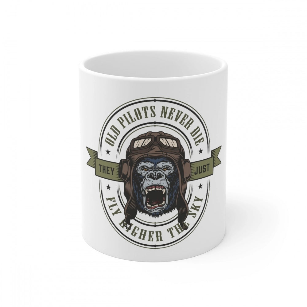 Generic Ceramic Gorila Desing Printed Coffee Mug (Color: White, Capacity:330ml) Main image