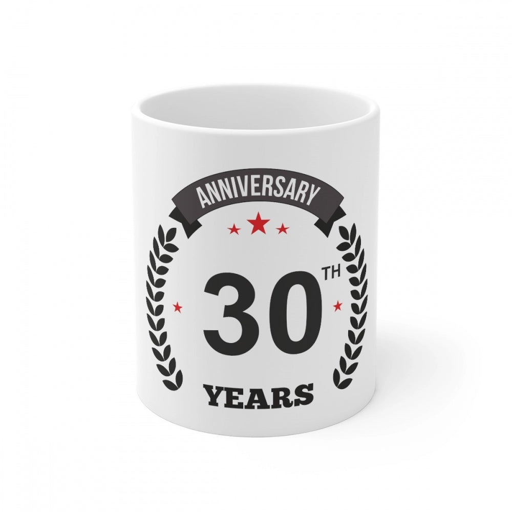 Generic Ceramic 30th Anniversary Printed Coffee Mug (Color: White, Capacity:330ml) Main image