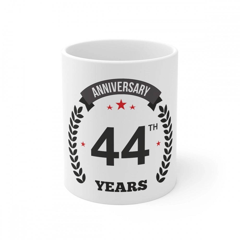 Generic Ceramic 44th Anniversary Printed Coffee Mug (Color: White, Capacity:330ml) Main image