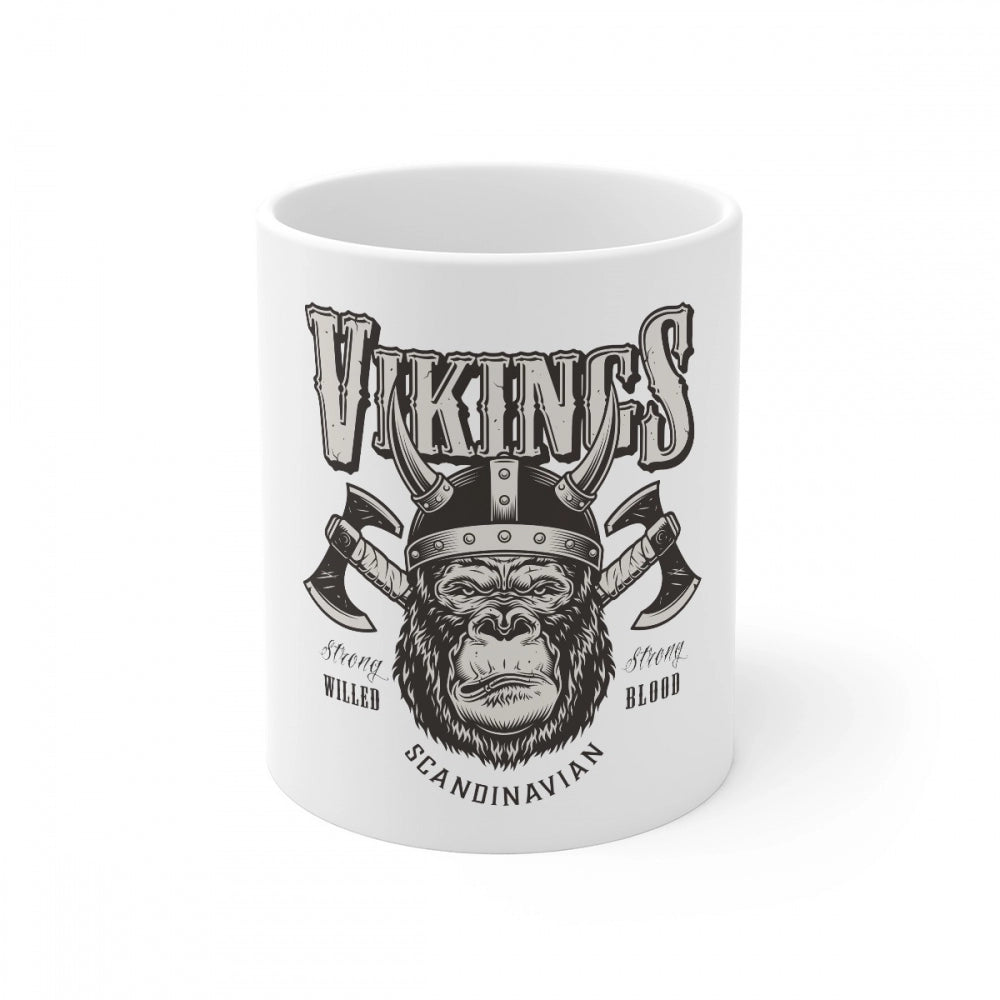 Generic Ceramic Gorila Desing Printed Coffee Mug (Color: White, Capacity:330ml) Main image