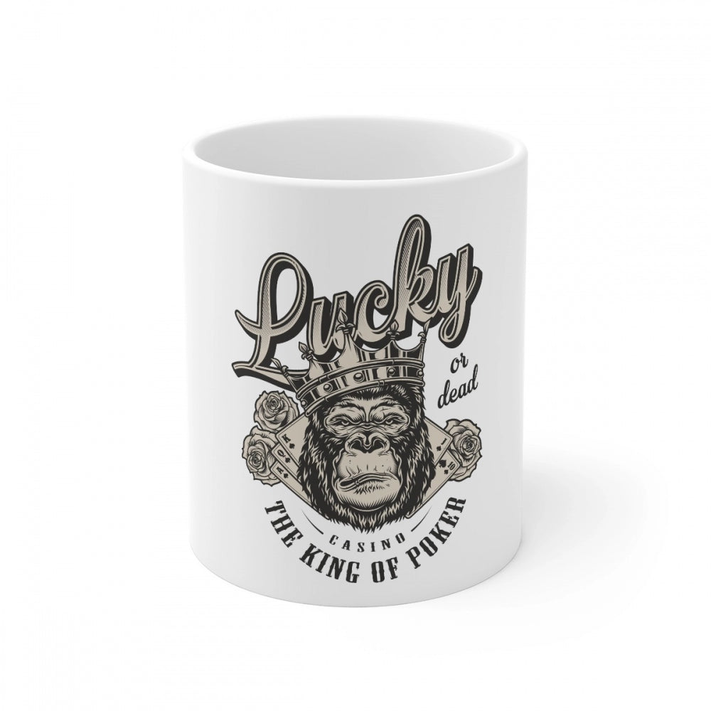 Generic Ceramic Gorila Desing Printed Coffee Mug (Color: White, Capacity:330ml) Main image
