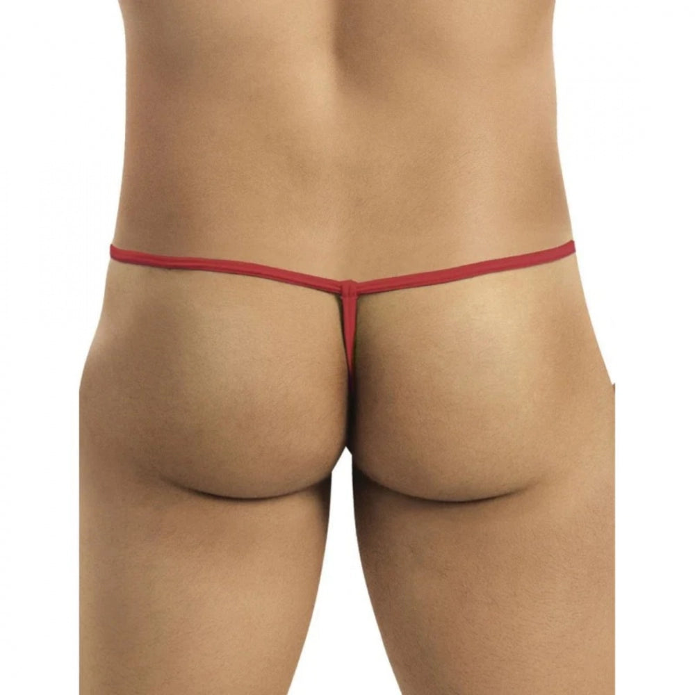 Generic Men's Cotton Spandex G String Pouch Underwear Underwear (Red) Secondary image