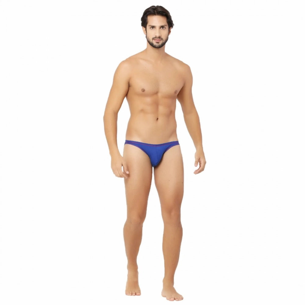 Generic Men's Cotton Spandex Hip Cut Briefs Underwear (Blue)