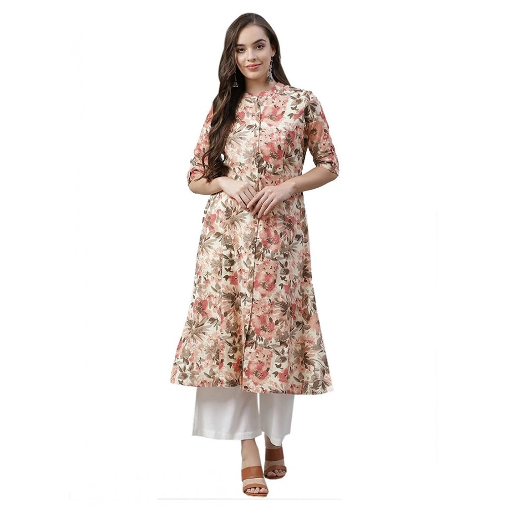 Generic Women's Cotton Printed Floral Print Kurti (Multicolor, Cotton) Main image