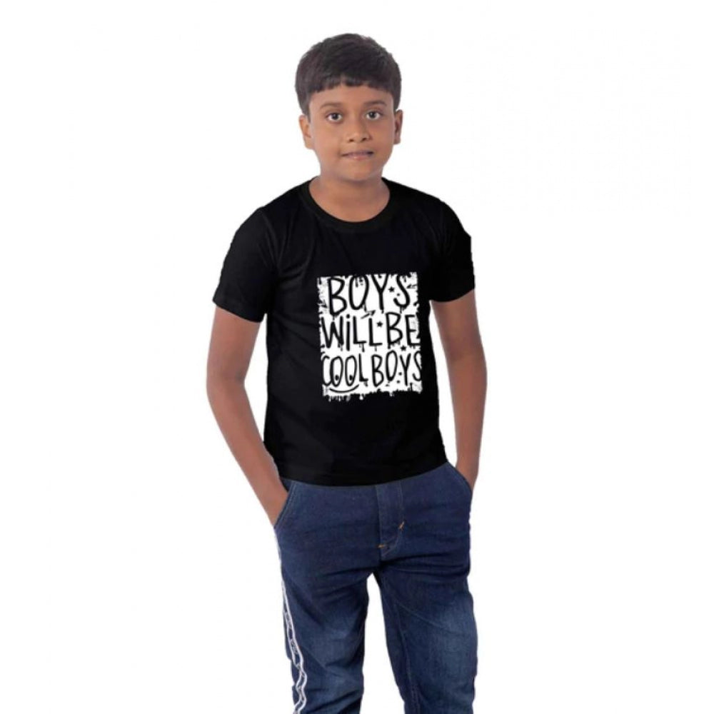 Generic Boys Cotton Will Be Cool Half Sleeve TShirt (Black) Main image