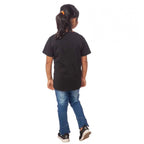 Generic Girls Cotton Unicorn Face Half Sleeve TShirt (Black)