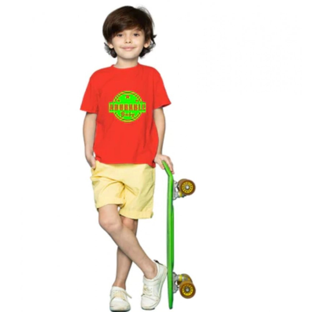 Generic Boys Cotton Adorable Baby Half Sleeve TShirt (Red) Main image