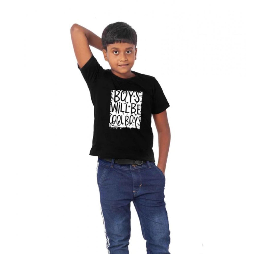 Generic Boys Cotton Will Be Cool Half Sleeve TShirt (Black) Secondary image