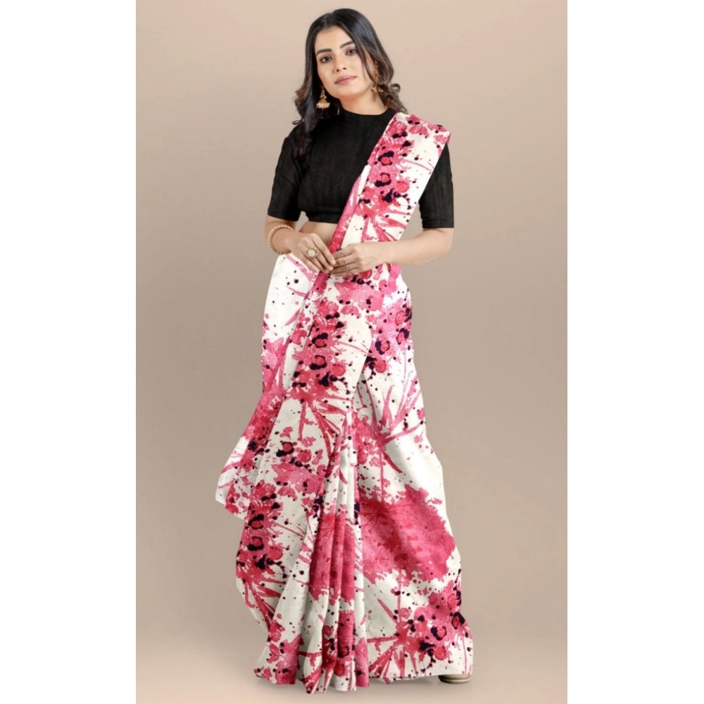 Generic Women's Joya Silk Saree with Blouse (Pink, 5-6 Mtrs) Secondary image