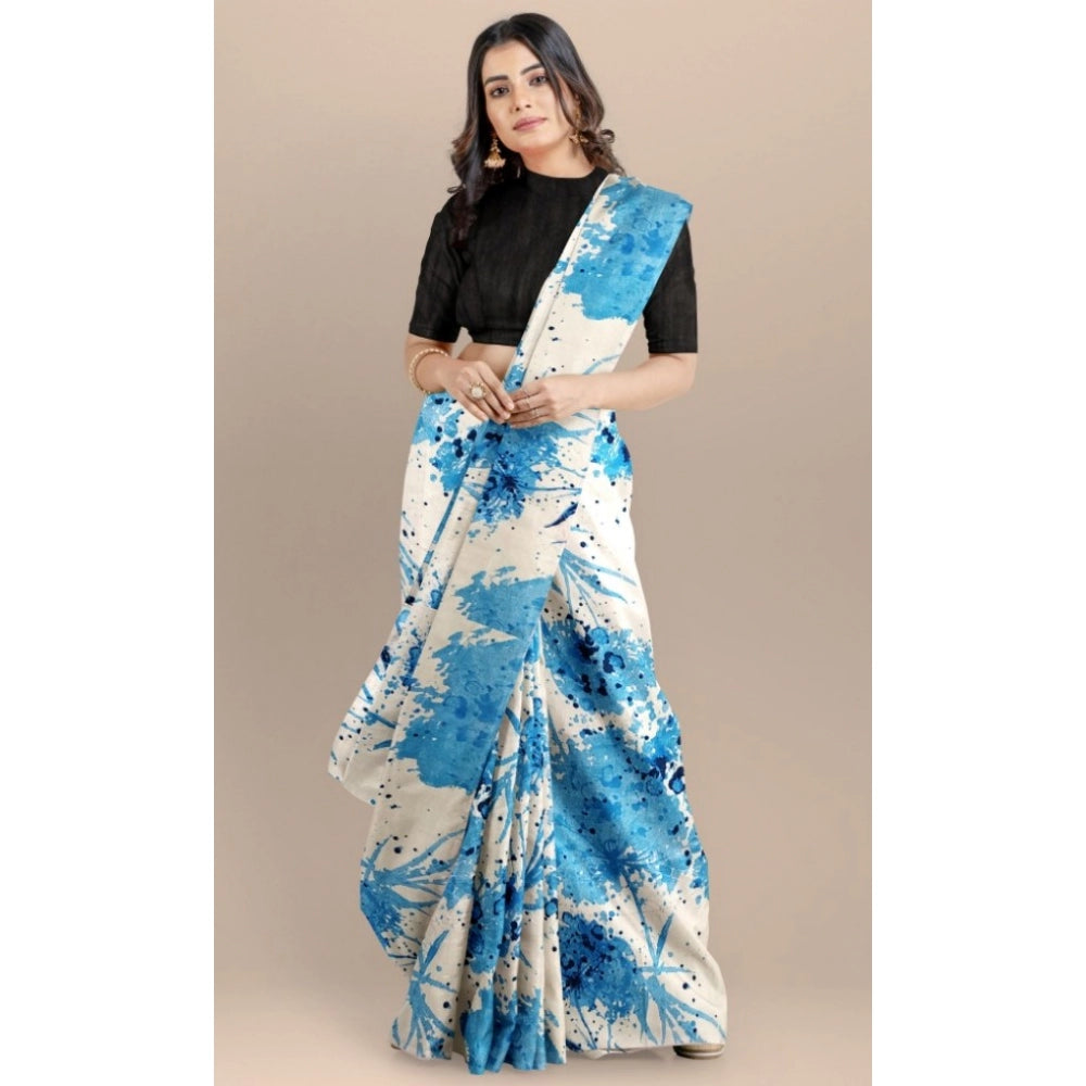 Generic Women's Joya Silk Saree with Blouse (Sky, 5-6 Mtrs) Secondary image