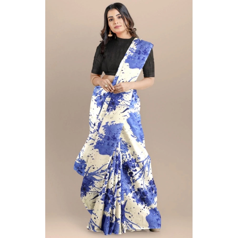 Generic Women's Joya Silk Saree with Blouse (Blue, 5-6 Mtrs) Secondary image
