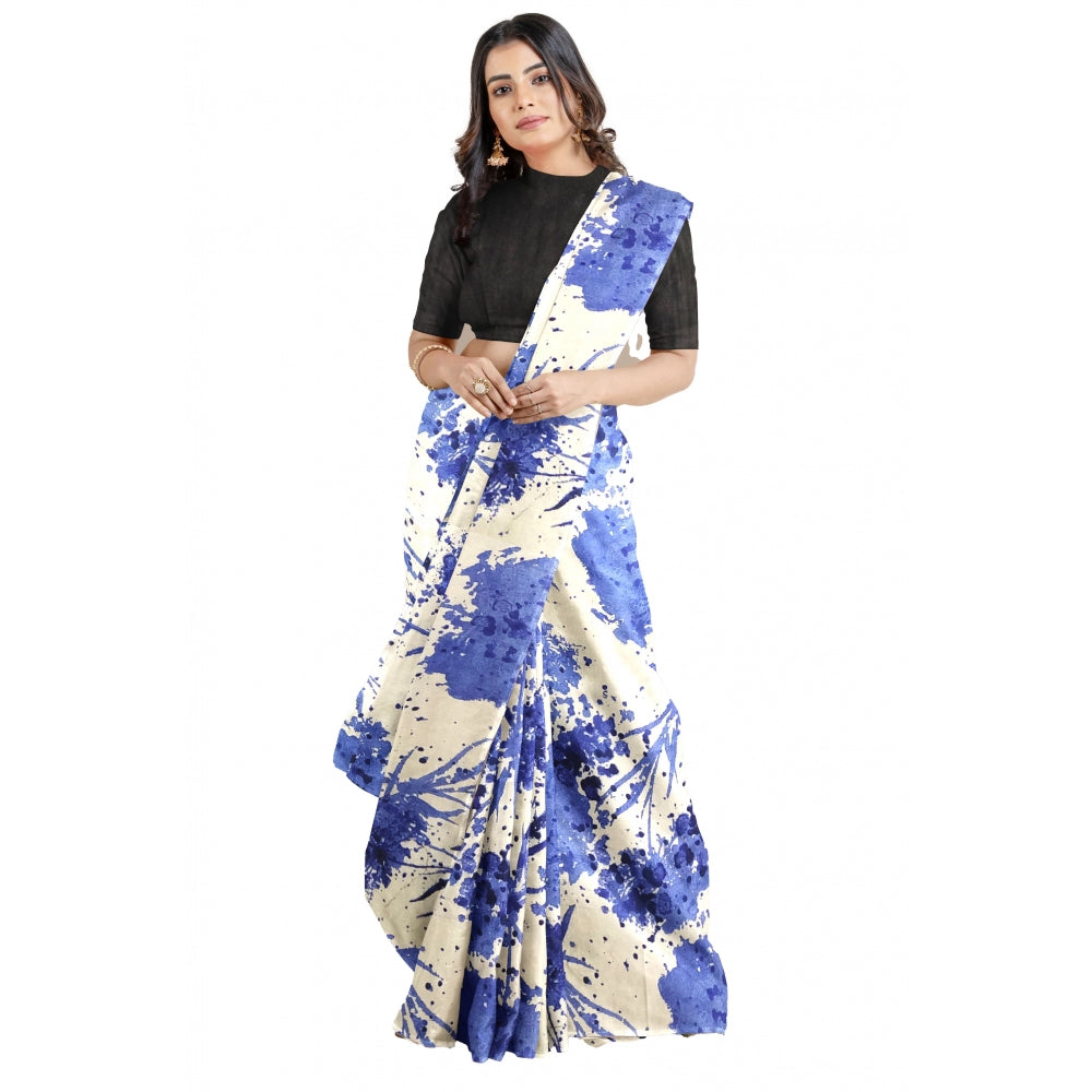 Generic Women's Joya Silk Saree with Blouse (Blue, 5-6 Mtrs) Main image