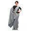 Generic Women's Vichitra Saree with Blouse (Grey, 5-6 Mtrs)