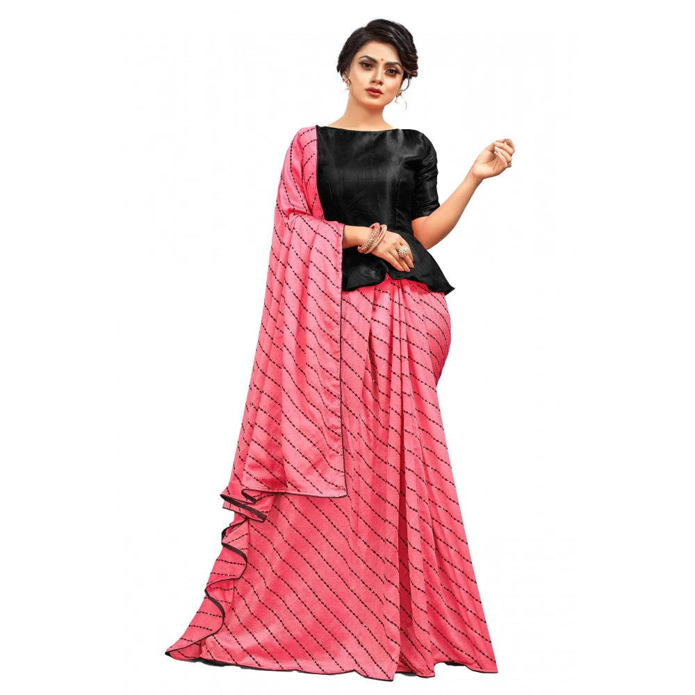 Generic Women's Vichitra Saree with Blouse (Gajari, 5-6 Mtrs) Main image