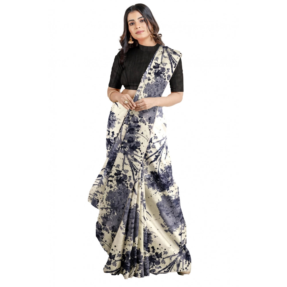 Generic Women's Joya Silk Saree with Blouse (Black, 5-6 Mtrs) Main image