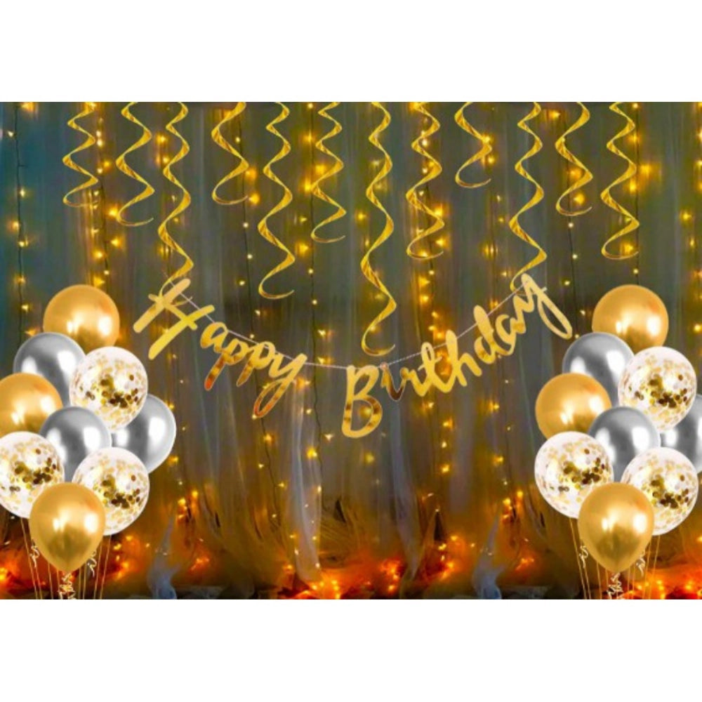Generic Happy Birthday Decoration Kit Combo With Fairy Led Light (Multicolor) Main image