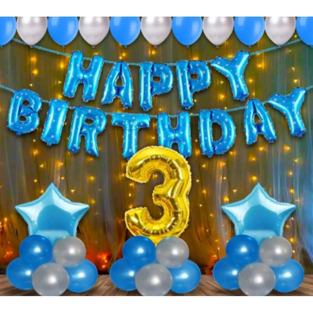 Generic 3Rd Birthday Decoration Items For Boys With Fairy Lights (Multicolor) Main image