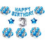 Generic 3Rd Happy Birthday Decoration Combo With Foil And Star Balloons (Blue, Silver)
