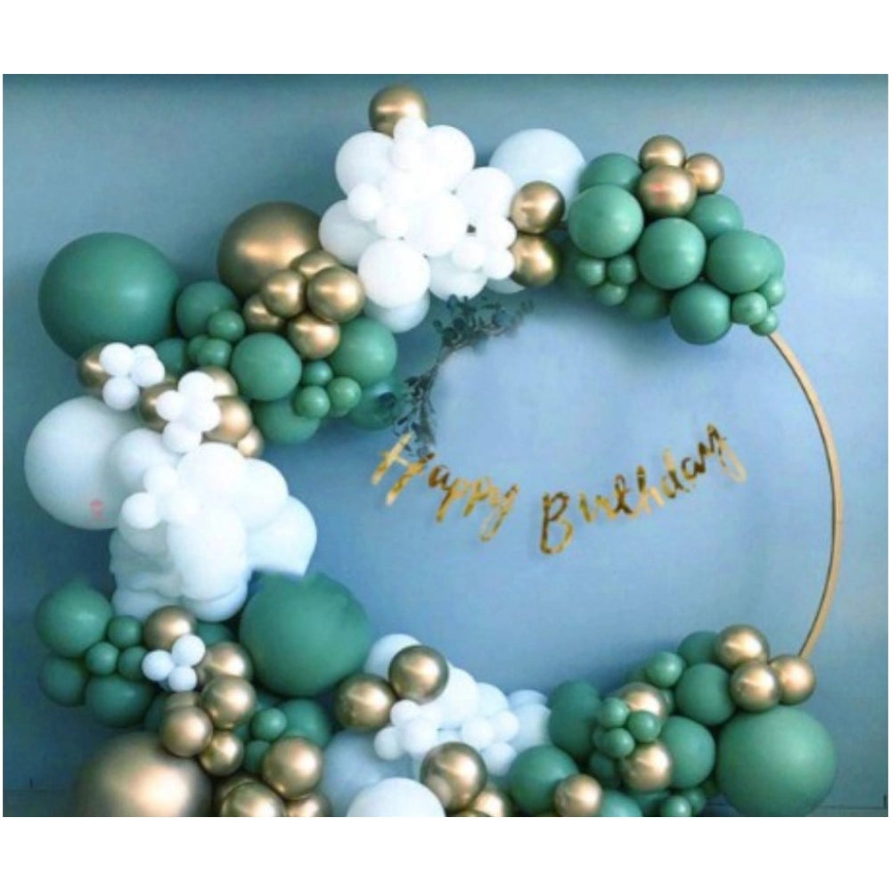 Generic Birthday Decoration Combo Of Gold Birthday Banner, Metallic Balloons, Balloonpump (Multicolor) Main image