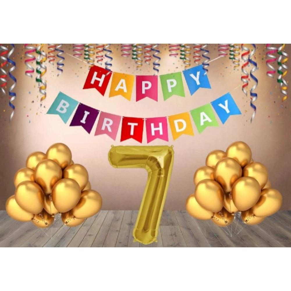Generic 7Th Happy Birthday Decoration Combo With Multi Color Banner (Multicolor) Main image
