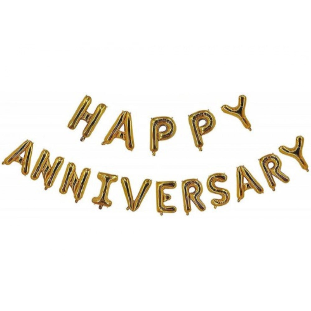Generic Happy Anniversary Alphabet Foil Balloon Combo With Bottle And Cheersglass Balloons (Multicolor) Secondary image