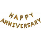 Generic Happy Anniversary Alphabet Foil Balloon Combo With Bottle And Cheersglass Balloons (Multicolor)