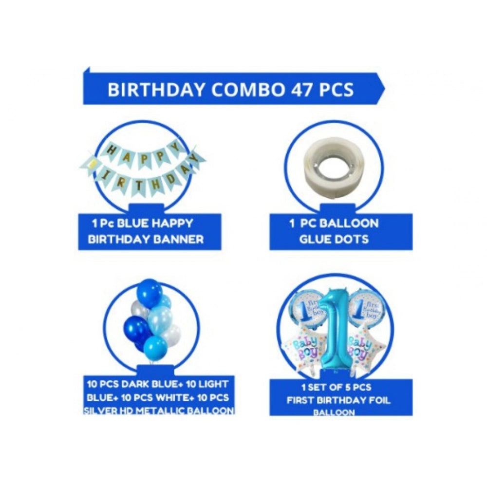 Generic 1St Birthday Baby Boytheme Decorations Kit Combo (Blue) Secondary image