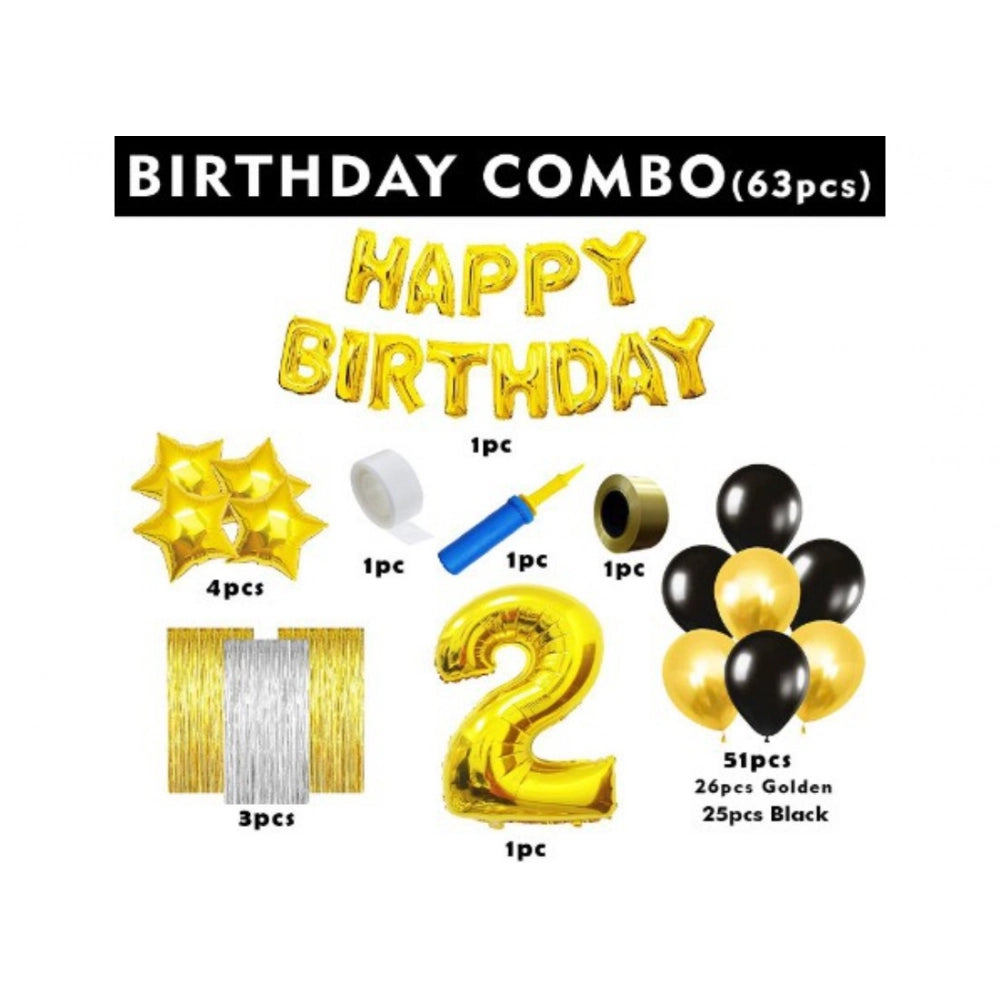 Generic 2Nd Birthday Golden Theme Decoration Items (Multicolor) Secondary image