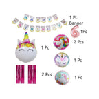 Generic 6Th Happy Birthday Decoration Combo With Unicorn Foil Balloon (Pink)