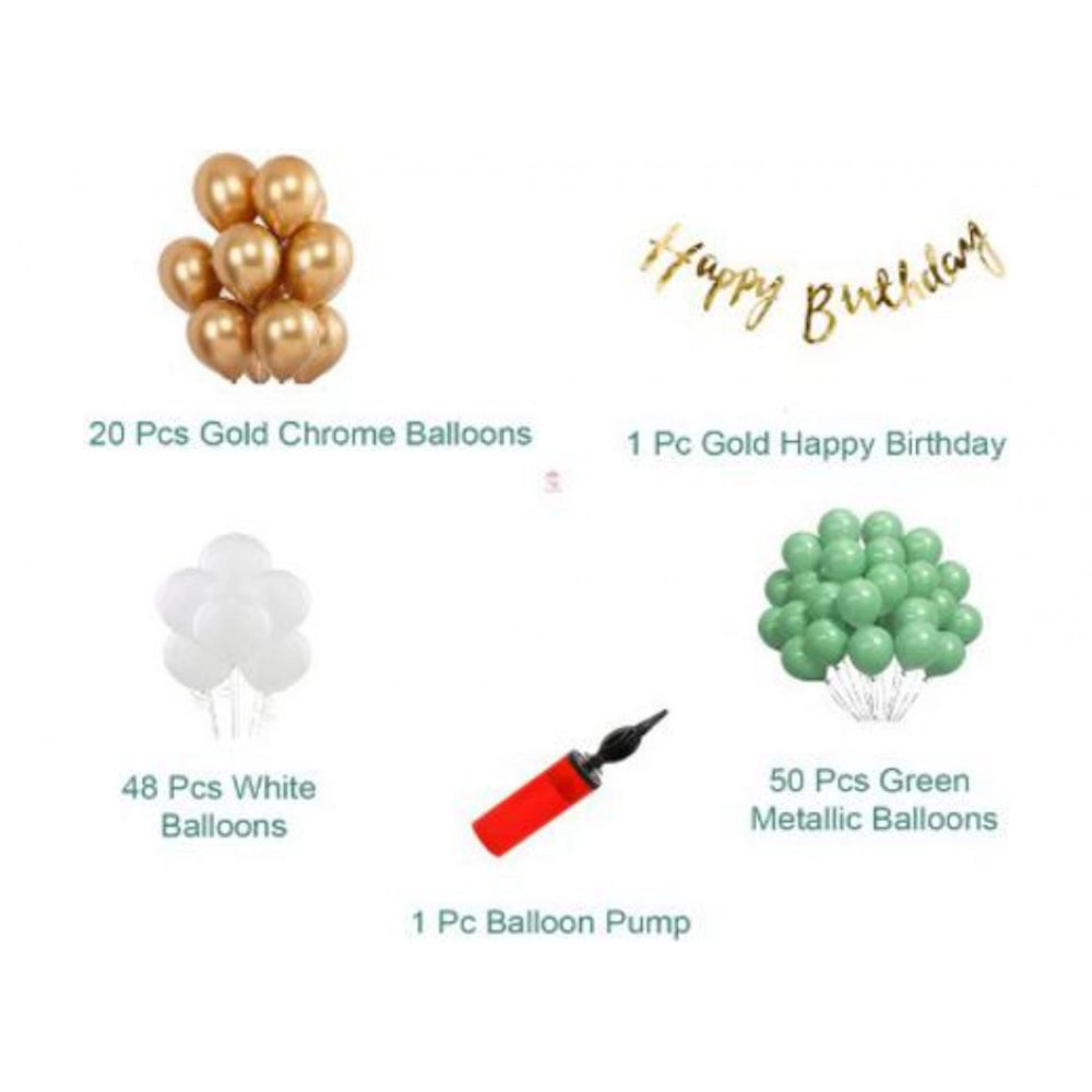 Generic Birthday Decoration Combo Of Gold Birthday Banner, Metallic Balloons, Balloonpump (Multicolor) Secondary image