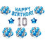 Generic 10Th Happy Birthday Decoration Combo With Foil And Star Balloons (Blue, Silver)